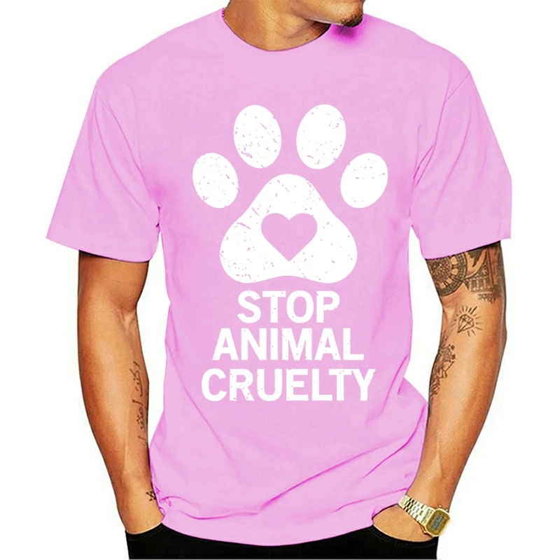 Летняя хлопковая Футболка 2021 с короткими рукавами и надписью Stop Animal жестокости