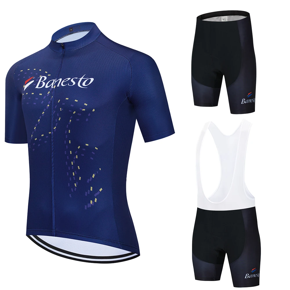 

2020 BanestoTeam Cycling Jersey 9D Bib Set Bicycle Clothing MTB Uniform Quick Dry Bike Clothing Mens Short Maillot Culotte Sui