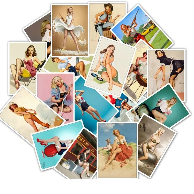 

25Pcs Mixed World War II Sexy Pin up Girl Poster Stickers Waterproof DIY Stickers for Car Phone Motorcycle Luggage Laptop Decal