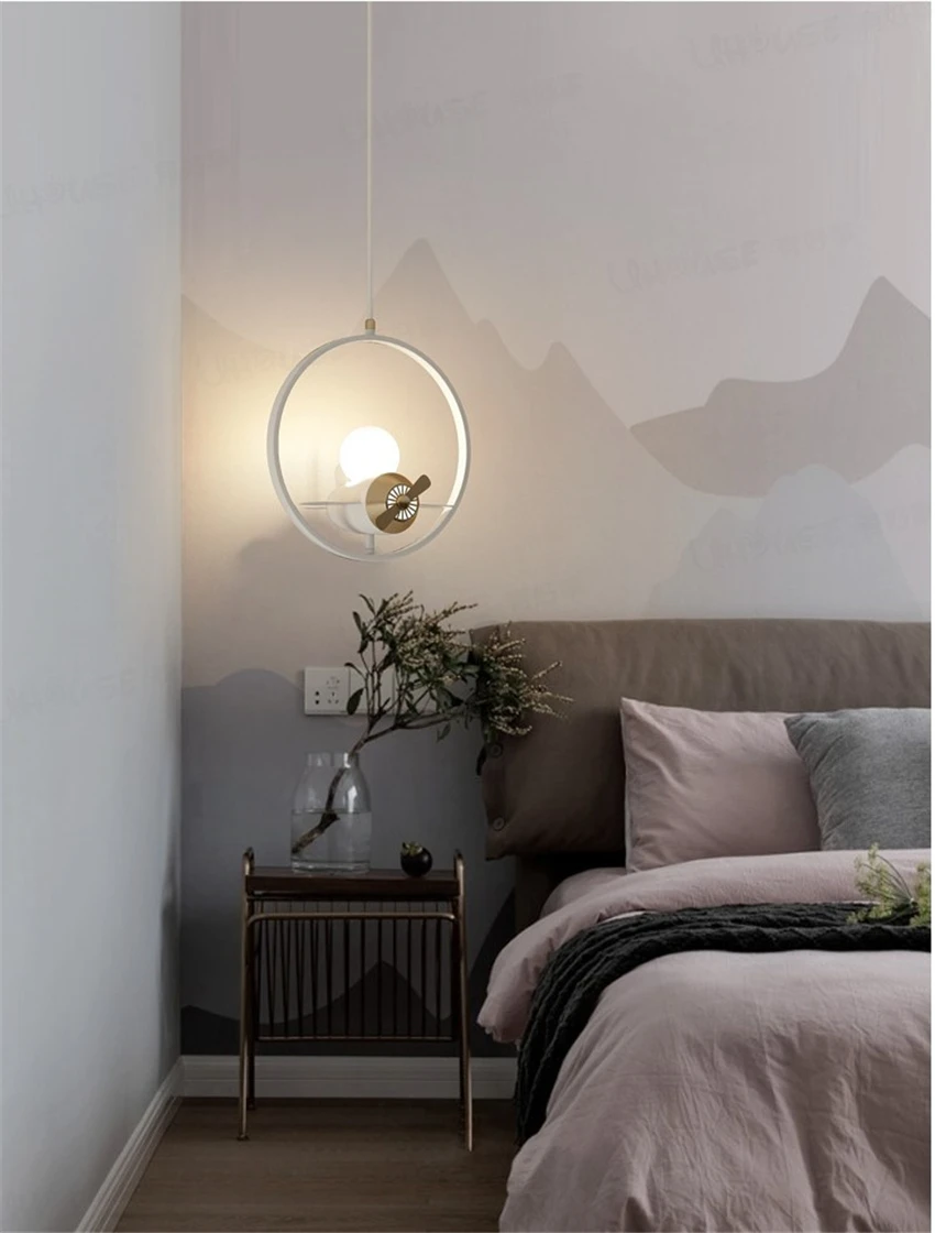 Nordic Small Aircraft Pendant Lights Net Red Children's Room Bedroom Restaurant Living Aisle Lamps LED Bedside Chandelier | Лампы и