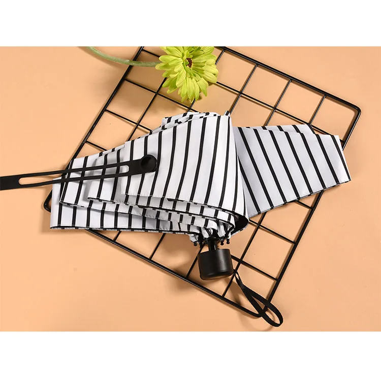 Five Fold Umbrella Black Fashion Glue Sunumbrella, Anti-ultraviolet Sunshine Lady Sunshade Umbrella Sunscreen Mini Women Gift