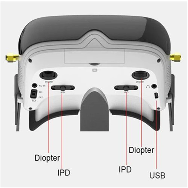 TOPSKY Prime 1S 5,8G 640*480 48CH 2,4 дюймов FPV очки приемник со встроенным аккумулятором DVR для радиоуправляемого дрона