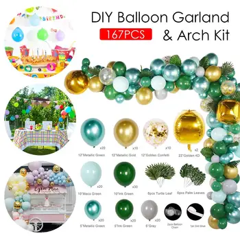 

Jungle Theme Party Decoration Balloon Chain Set Dark Green Forest Balloon Birthday Supplies