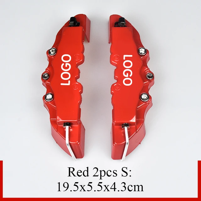 2Pcs S/M/L ABS Car 3D Disc Brake Caliper Covers Sticker For Toyota CROWN COROLLA COASTER LAND CRUISER PRADO REIZ  Accessories 2Pcs S Size Red