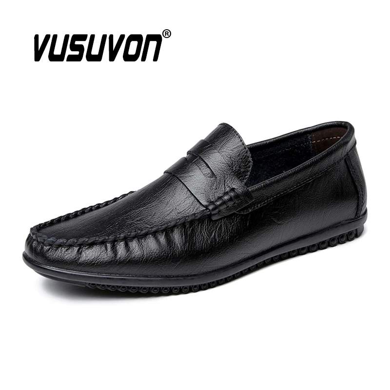 Penny Loafers Men Leather Summer 2020 High Quality Men's Casual Flats Comfort Breathable Soft Car Driving Shoes | Обувь