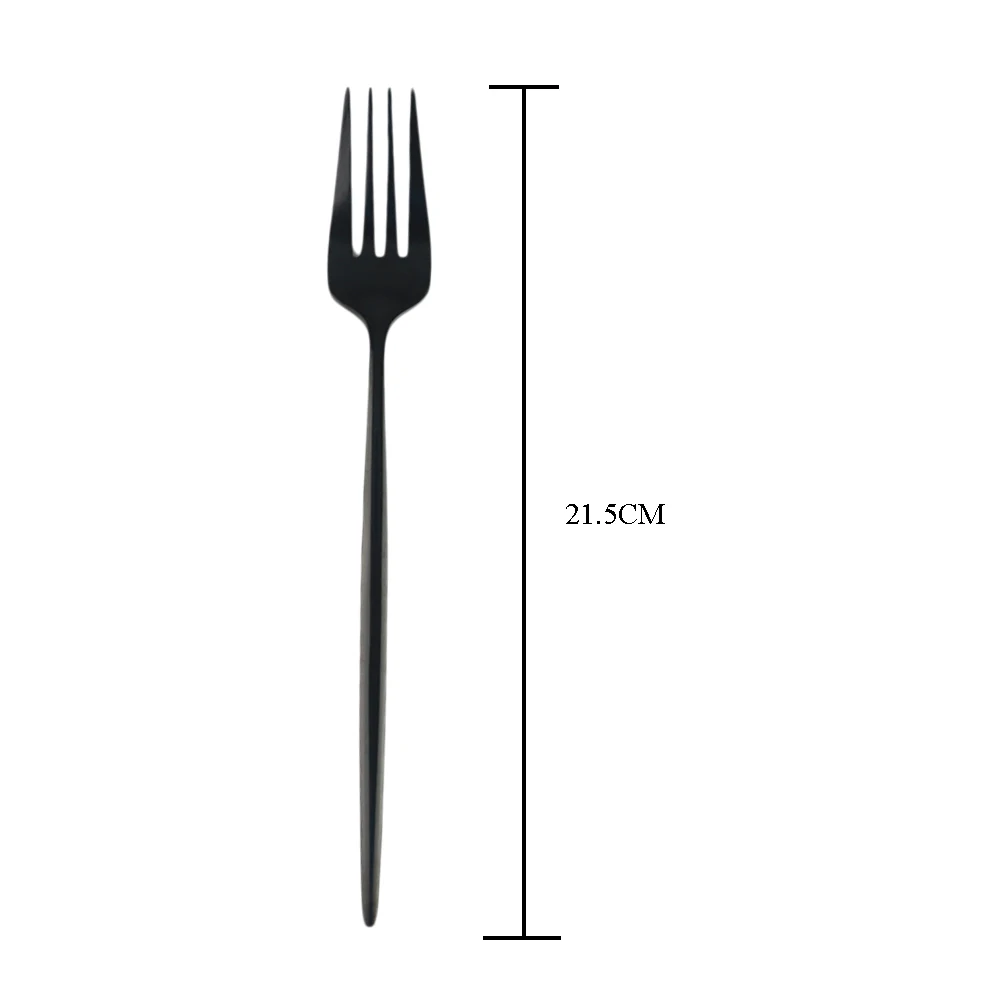 4 шт черный набор посуды 18/10 столовые приборы из нержавеющей стали Радужный набор посуды нож вилка ложка набор серебряных изделий набор столовой посуды для кухни - Цвет: Black Dinner Fork