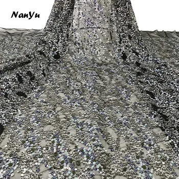 

Latest Nigerian French Tulle Lace with Sequin High Quality African Sequins Lace Fabric