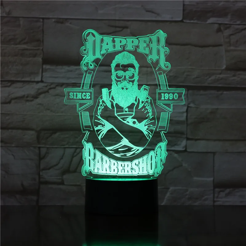 

Barber Shop 3D LED Night Lamp Romantic Bedroom Table Lamp Valentines Gifts for Lovers Couples Boys Kids Sleeping Light 2291
