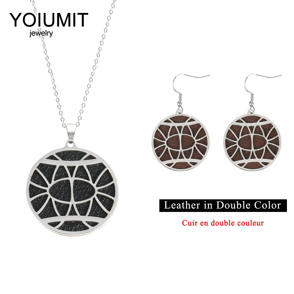 Yioumit DIY ожерелье и серьги набор круглый большой кулон Очаровательное Сменные