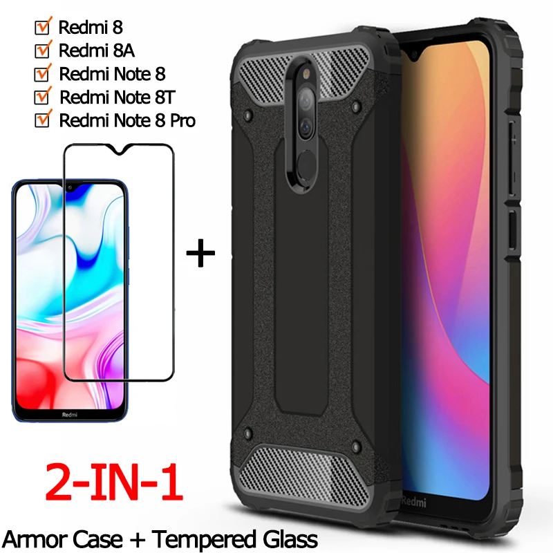 2 в 1 чехол redmi 8a чехлы note8 8pro xiaomi note 8 t glass case 8t xiomi redmi8 pro редми8 бампер редми 8т нот т
