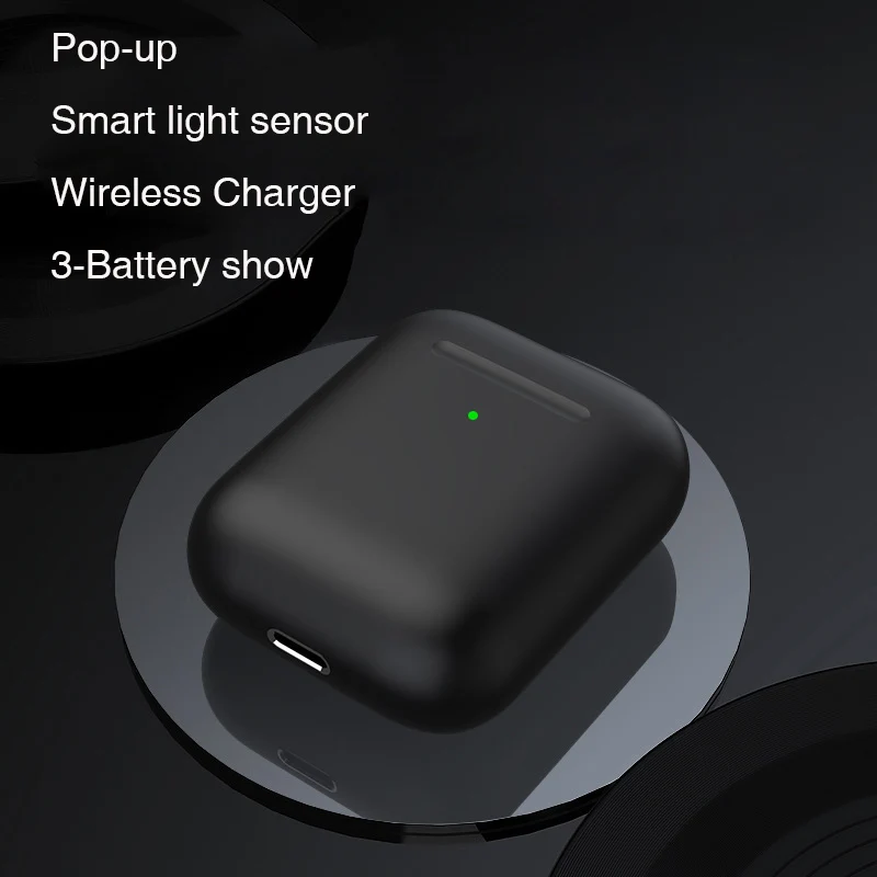 Matte BlackPods 99% same Air 2 Copy Wireless Earphones Smart Light Sensor Bluetooth Earbuds Pops-up Wireless Charger Headsets