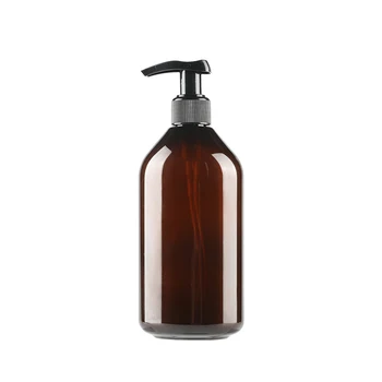 

12pcs 400ml Plastic Dispenser Pump Bottle brown PET Plastic Cosmetic Lotion pump Bottle Empty Refillable Liquid Oil Body Bottle