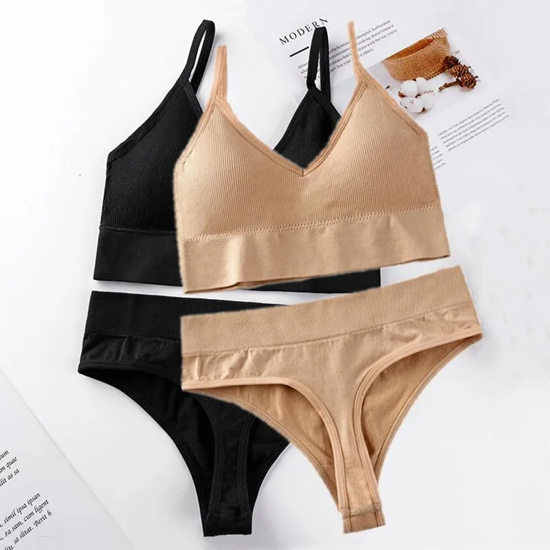 France Women's Underwear Set Sexy Beauty Back Bra Wire Free Push-up Bras Panty Sets Seamless Lingerie Intimates | Женская одежда