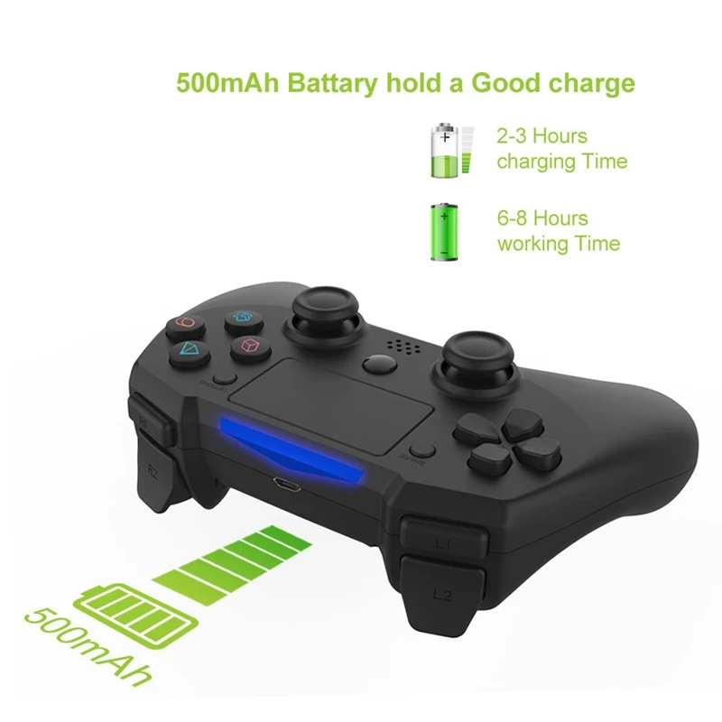 PPYY Bluetooth Беспроводной игровой контроллер с Пресс Экран 3,5 для подключения микрофона для PS4 6-осевой 3D гироскоп Сенсор джойстик