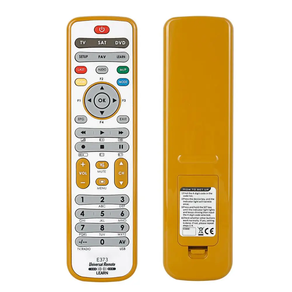 Universal Remote Control For Chunghop Tv Sat Dvd Palyer Operating 3 Devices E373 Controller Remote Controls Aliexpress