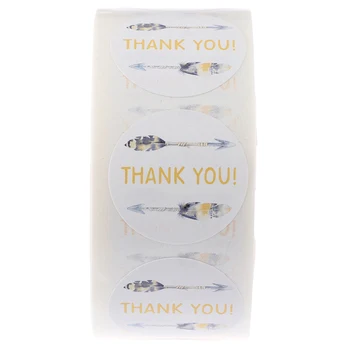 

500Pcs/roll Self-Adhesive Thank You Sticker For Seal Label Scrapbooking Christmas Sticke Decoration Sticker Stationery Sticker