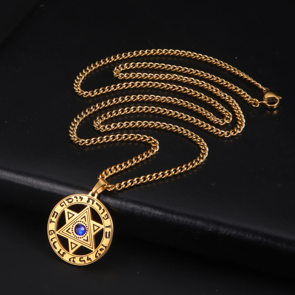 LIKGREAT Vintage Wicca Necklace Tetragrammaton Pendant Wahyeh Blessed Pentagram of Solomon Amulet Stainless Steel Jewelry LIKGREAT Vintage Wicca Necklace Tetragrammaton Pendant Wahyeh Blessed Pentagram of Solomon Amulet Stainless Steel Jewelry