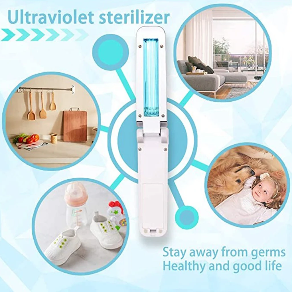 3W Portable Ultraviolet UV Sterilizer Light Foldable Sterilization Lamp Ultraviolet Light for Disinfect Kill Mites Household