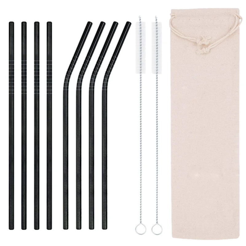

Stainless Steel Straws,8.5 inch Stainless Steel Metal Straws Reusable Drinking Straws for 20Oz Tumblers,Cleaning Brush Included-