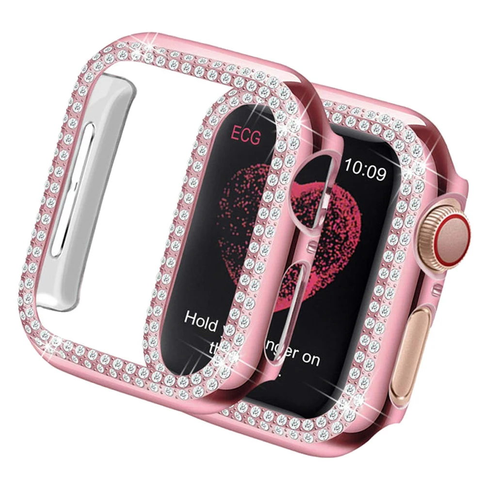 Bumper For Apple watch Case cover Apple watch 5 4 44mm 40mm 42mm 38mm Double Diamond Protector case iWatch 3 2 1 Accessories 44