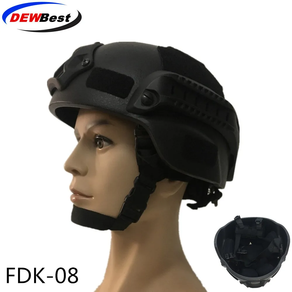 aramid helmet DEWBest Быстрый пуленепробиваемый баллистический шлем стандарта США NIJ IIIA Арамид для защиты безопасности - Цвет: aramid helmet