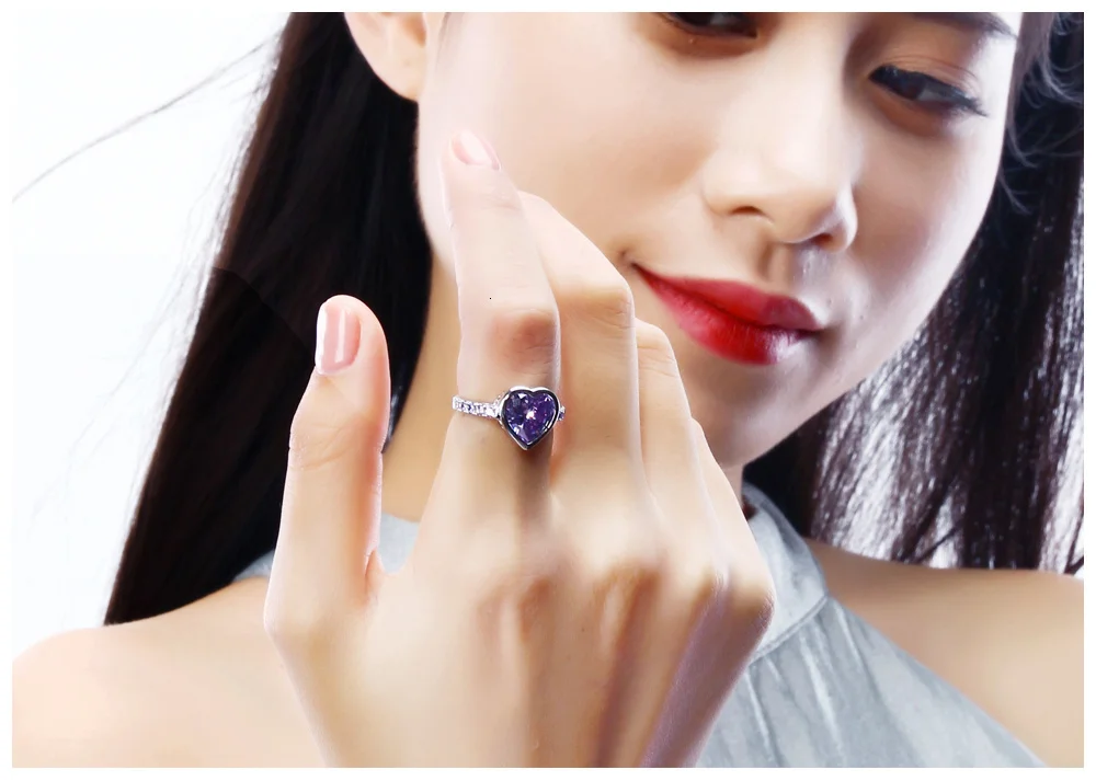 DreamCarnival 1989 Women Lover Heart Zircon Solitaire Rings 4 Colors 11mm Wedding Engagement Party Jewelry Amazing Price WA11316 DreamCarnival 1989 Women Lover Heart Zircon Solitaire Rings 4 Colors 11mm Wedding Engagement Party Jewelry Amazing Price WA11316