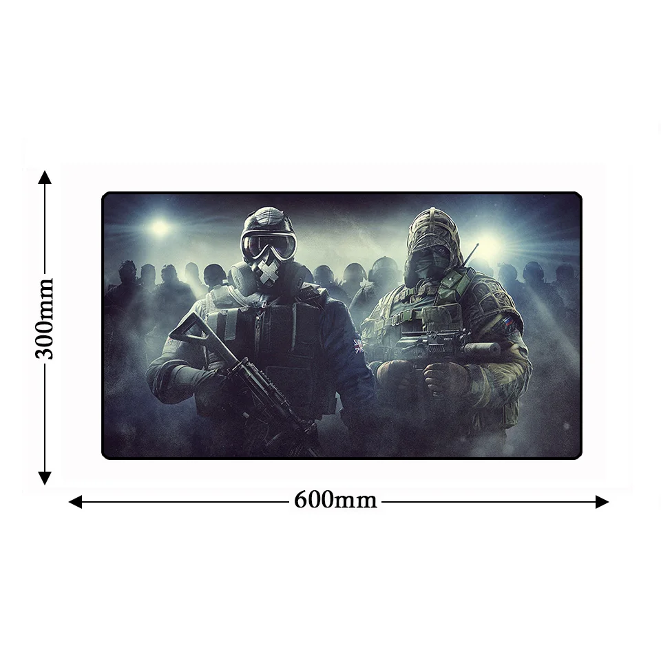 Большой Lockedge Rainbow Six Siege компьютерный коврик для мыши tapis de souris 60*30 см нескользящий Настольный коврик игровая клавиатура геймер большой коврик для мыши - Цвет: 9