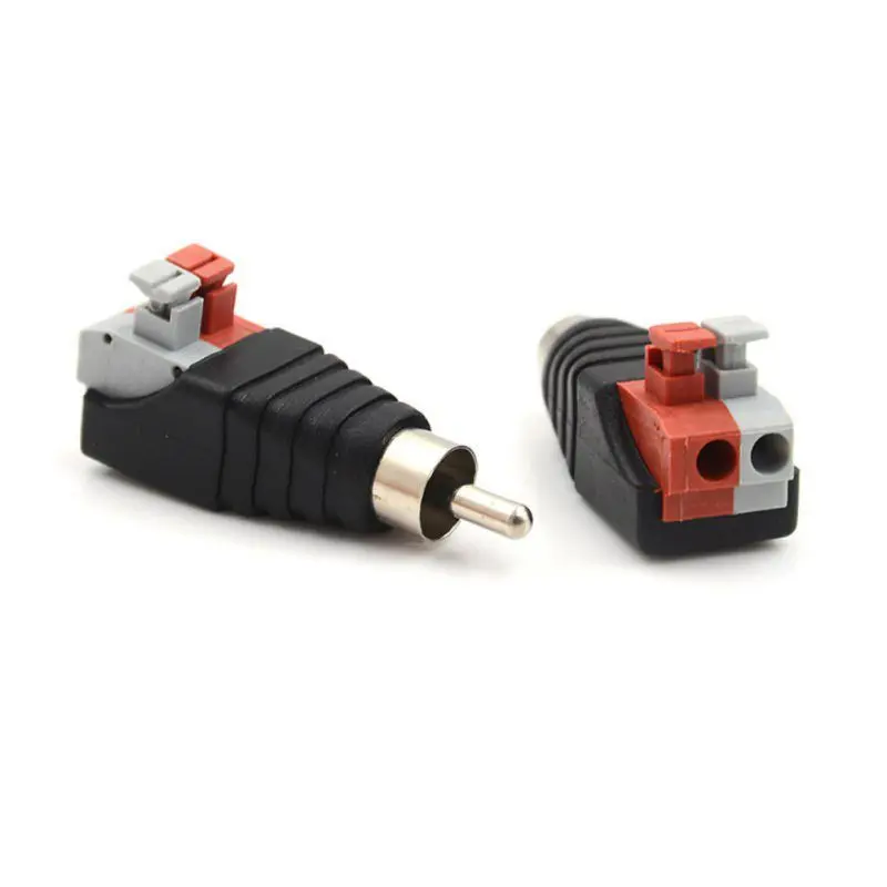 

Jack Plug 2pcs/set Audio Adapter Plastic Metal Speaker Wire Cable Cord Portable Male RCA Connector