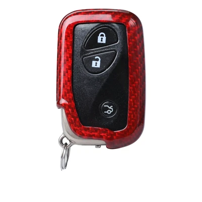 glass fiber red Т-карбоновый автомобильный Стайлинг, умный дистанционный ключ из углеродного волокна, 3, 4 кнопки, чехол для Lexus RX LX GX ES250 RX270, автомобильные аксессуары - Название цвета: glass fiber red
