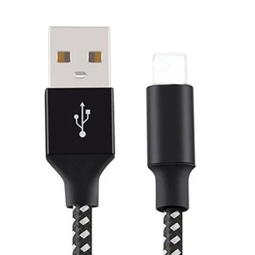 Usb кабель, зарядное устройство для iPhone, кабель Xs Max Xr X 8 7 6 Plus 6s 5S, кабели для быстрой зарядки, зарядное устройство для мобильного телефона для iPhone 7 - Цвет: Черный