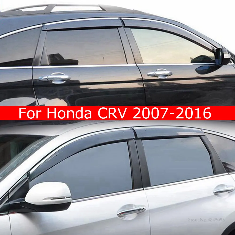 Для Honda CRV CR-V 2007- автомобильные аксессуары оконный козырек Защита от солнца и дождя Ветер Дефлектор тент щит вентиляционное отверстие Защитная пленка крышка отделка 4 шт