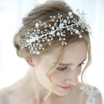

NPASON Design Star Tiara Crown Enchanted Floral Beads Hair Jewelry Accessories Wedding Crown Headpiece Bridal Tiara