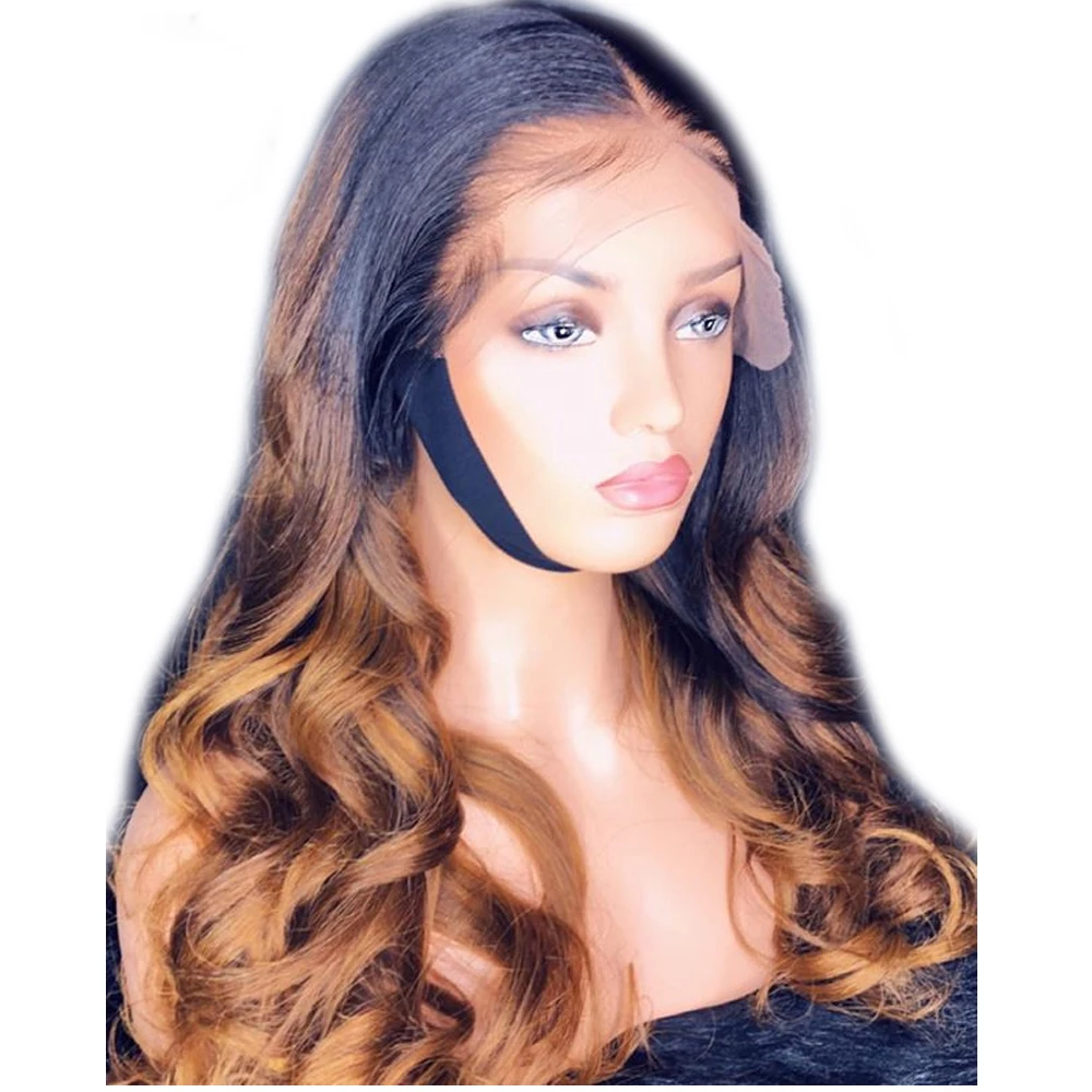

SimBeauty Ombre Blonde Deep Part Body Wave13x4 Lace Front Human Hair Brazilian Remy pre plucked bleached knots With Baby Hair