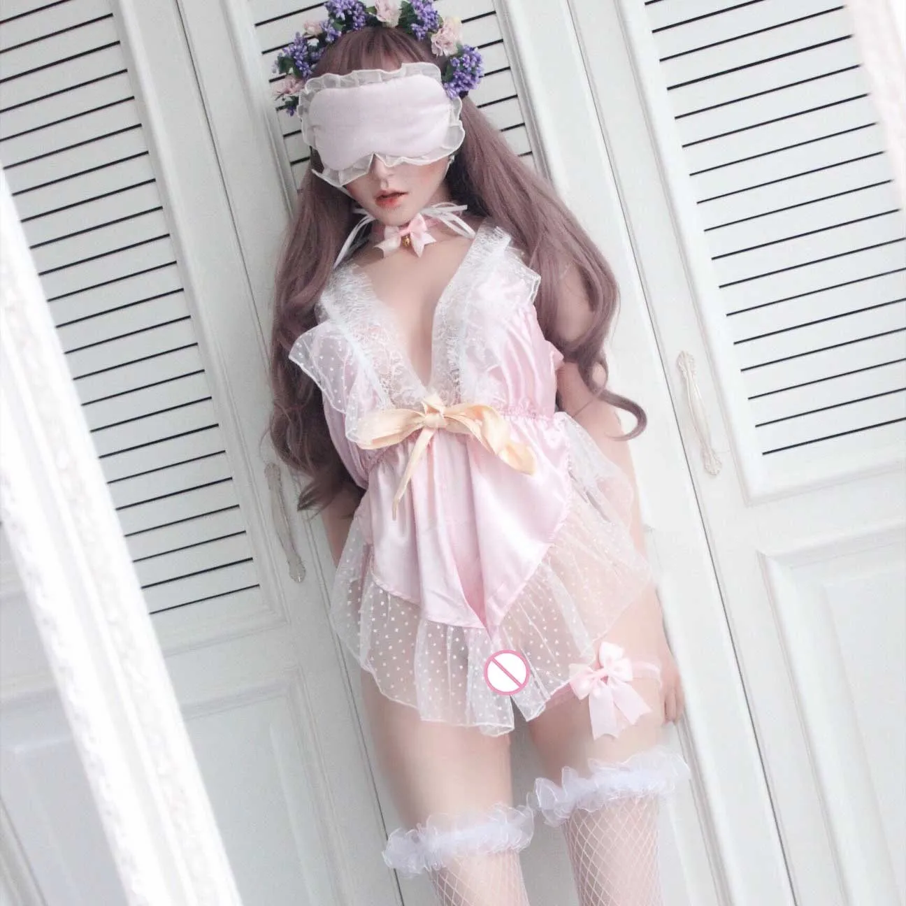 Женский сексуальный кружевной комбинезон с v-образным вырезом Kawaii Mesh короткий костюм пляжного типа сексуальный костюм с открытой спиной