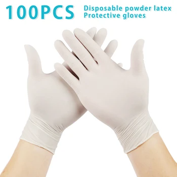 

100PCS 50 Pairs Disposable Gloves LatexNon-Slip Protective Acid Laboratory Rubber Glove Anti Dust Household Cleaning Hand Glove