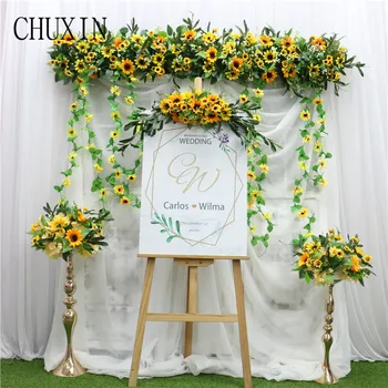 

CHUXIN Sunflower Silk Artificial Flower Wedding Creative kit Wedding Photography Background Flower Row Ornament Customizable
