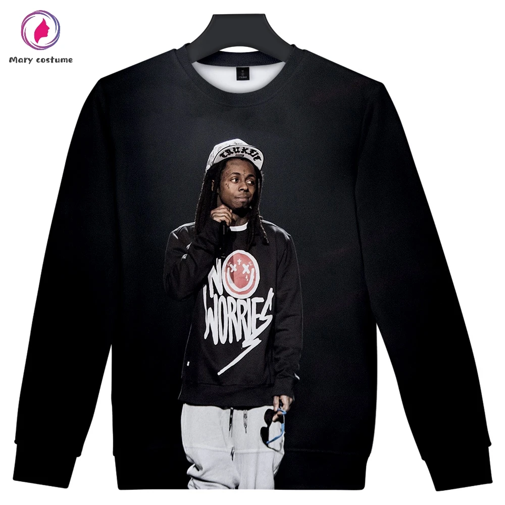 Lil Wayne мужские тонкие модные толстовки из полиэстера с круглым вырезом, толстовка из полиэстера, Повседневная Уличная Одежда Harajuku
