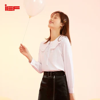 

IEF Spring Summer Casaul Women Shirt Vintage Streetwear OL White Vintage Tops 0N22K-D8036-