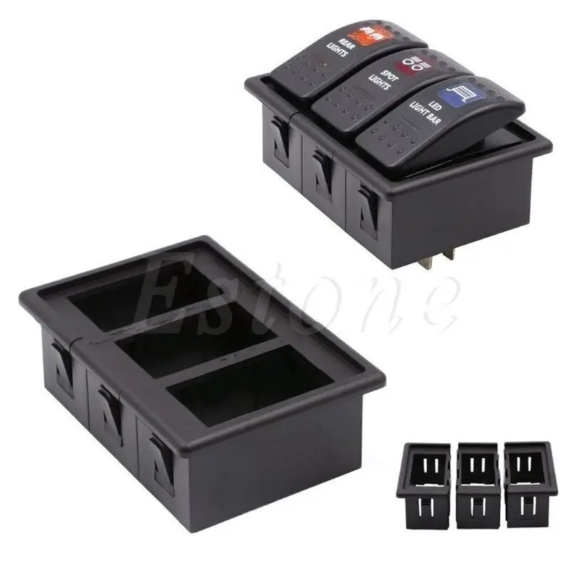 

3 Rocker Switch Clip Panel Assembly Patrol Holder Housing For ARB Carling Type