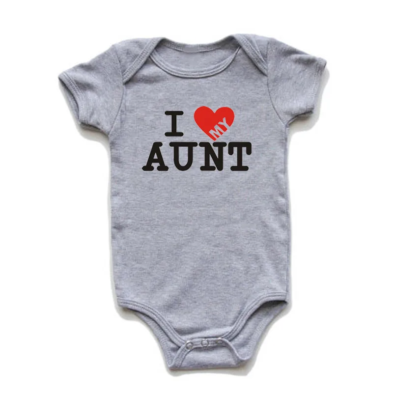 Детские комбинезоны с надписью «I Love My Aunt»; одежда для маленьких мальчиков и девочек; хлопковые детские Комбинезоны Одежда для новорожденных; одежда для малышей; боди