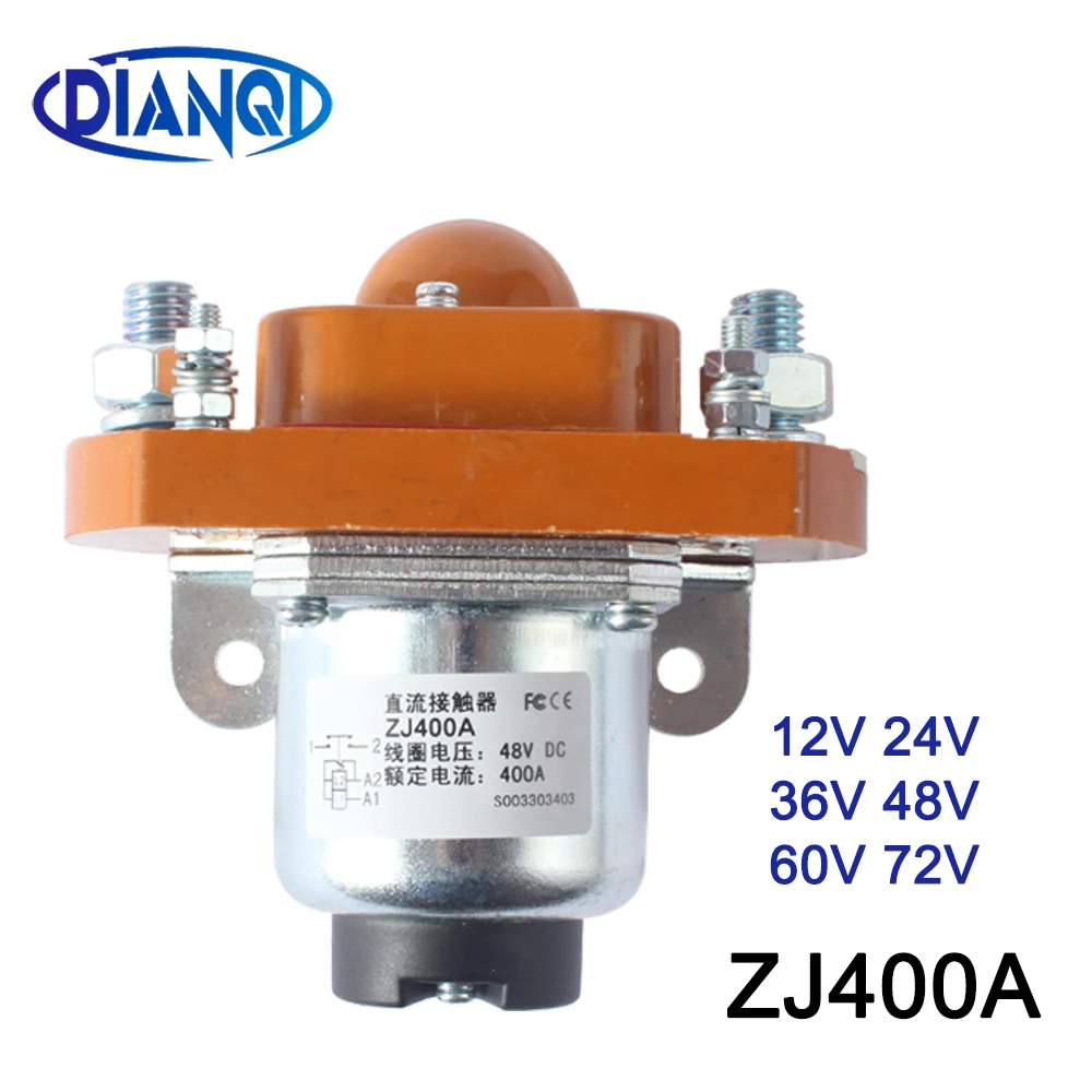 

1NO (normally open) 12V 24V 36V 48V 60V 72V DC Contactor for motor forklift electromobile grab wehicle car winch ZJ400A