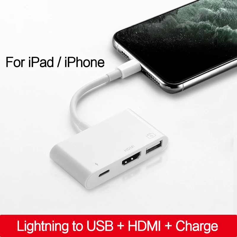Adaptador OTG Lightning USB Convertidor para Apple iPad Air 2 mini 4 5 iPad 10,2 9,7 HUB 3,5mm Jack HDMI Dock Connect Keyboard|Conectores y cables de ordenador| - AliExpress