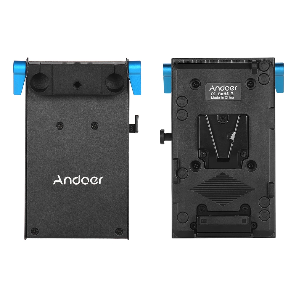 Andoer V Mount V-lock Battery Plate Adapter for BMCC BMPCC Canon 5D2/5D3/5D4/80D/6D2/7D2 with Dummy Battery Adapter