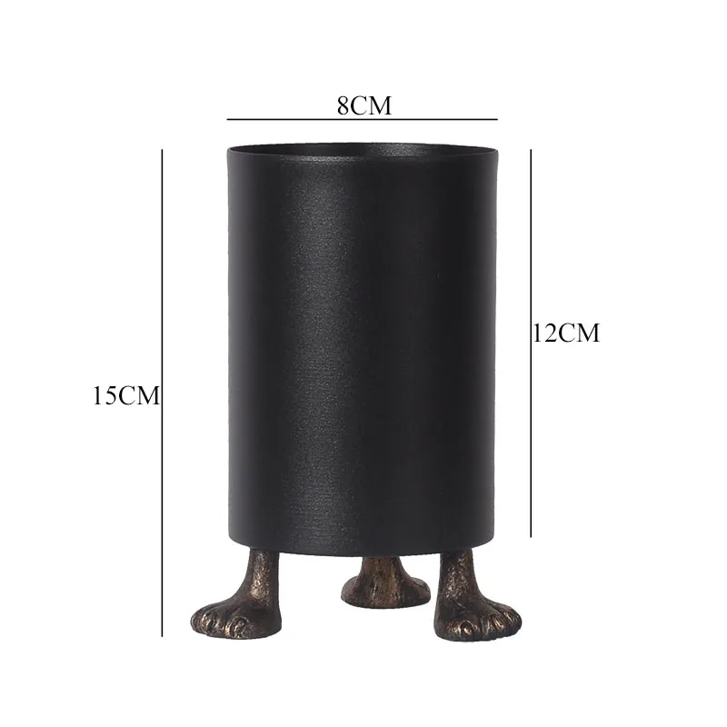 Креативный Кошачий коготь металлический Железный цветочный горшок Скандинавское настольное суккулентное растение горшки гостиная бонсай для офиса ваза для домашнего декора кашпо - Цвет: A (Black)