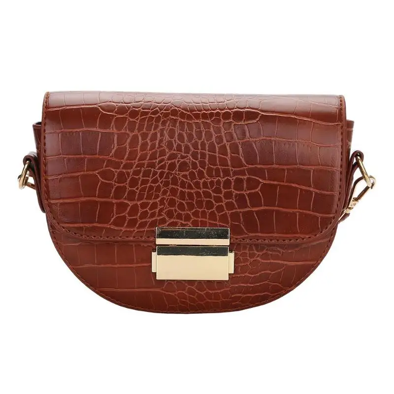 Light Brown Винтажные кожаные сумки через плечо с узором rocodile для женщин, новинка, маленькие кошельки из искусственной кожи, Классическая Мини сумка-мессенджер - Цвет: Light Brown
