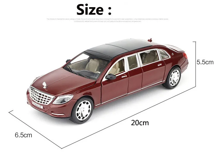 Колеса 1/24 Maybach S600 литые игрушечные машинки сплав металлические модели автомобилей мини-игрушки mercedes track мальчики подарки для детей