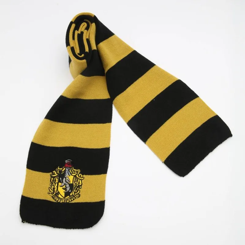 Хогвартс Шарфы шапки перчатки Гриффиндор/Слизерин/Hufflepuff/Ravenclaw Гарри поттер шарф шарфы шапки сенсорные перчатки подарок на Хэллоуин - Цвет: Hufflepuff-A