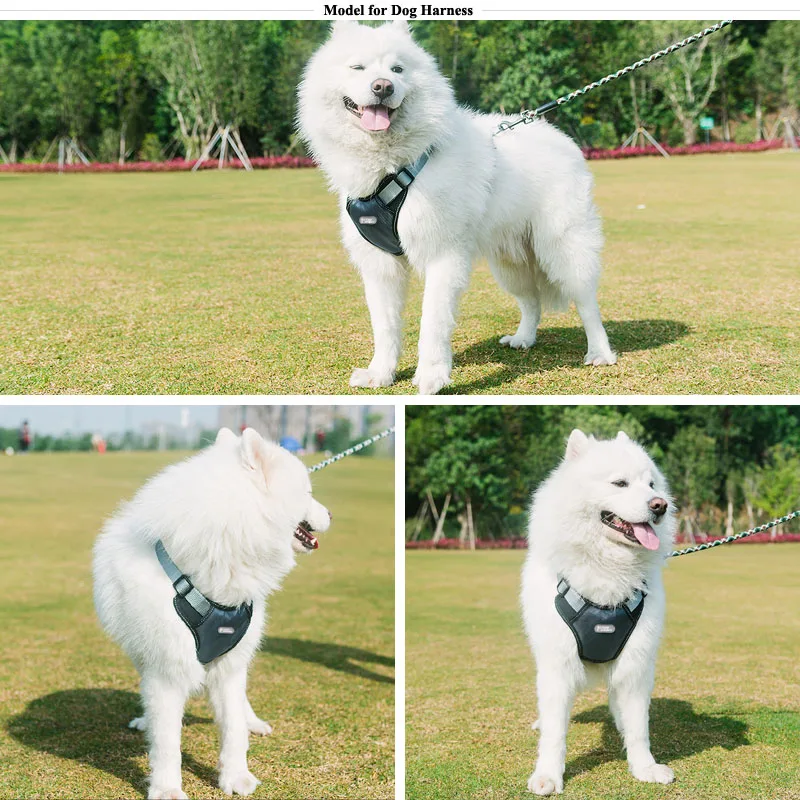 TUFF HOUND светоотражающий нейлоновый для больших собак жгут все погодные службы собаки жилет стеганый регулируемый безопасный автомобильный поводок для собаки