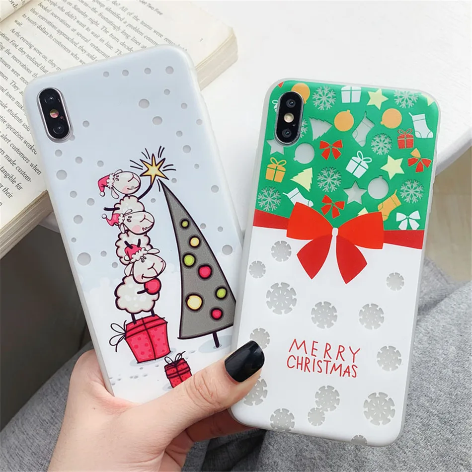 Moskado пары Рождество светящийся чехол для iPhone 11 Pro Max XR XS Max мультфильм чехол для телефона для iPhone 7 6S 8 Plus ТПУ задняя крышка