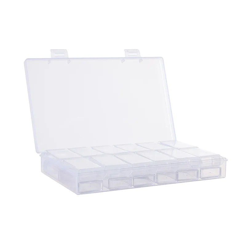 Diamond Painting 24 GridS Tools Plastic Box Rectangle Mini Beads Storage Box 5D Diamond Embroidery Box Accessories photo